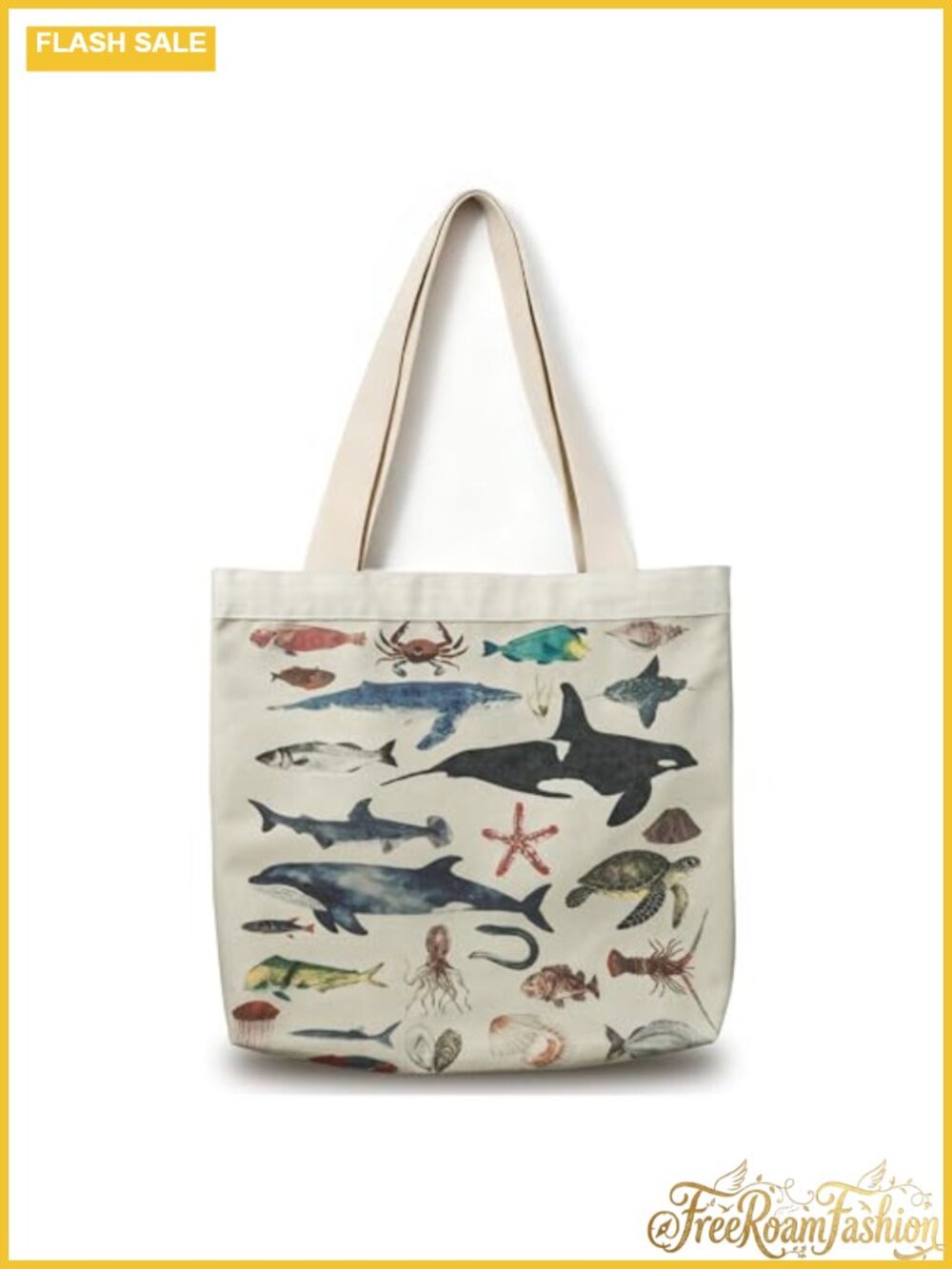 Large Canvas Tote Bag Reusable Grocery Bag with Zipper Shoulder Bag